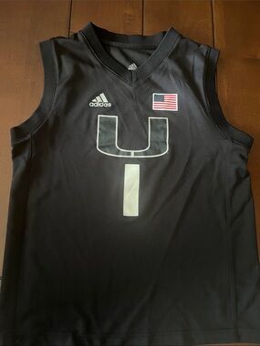 adidas Black Sleeveless Basketball Jersey with USA Patch